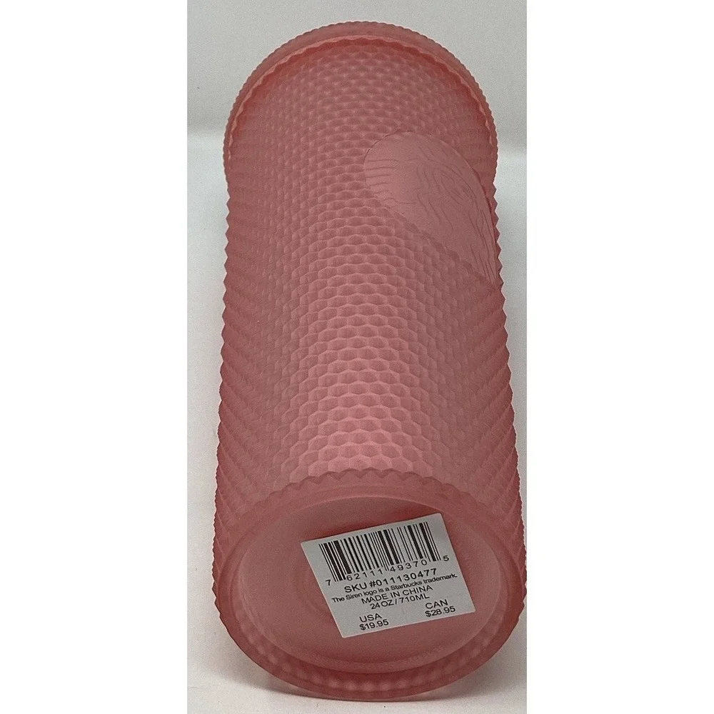 Matte Pink Lemonade Studded Starbucks Tumbler 24‎ Oz With Lid And Straw